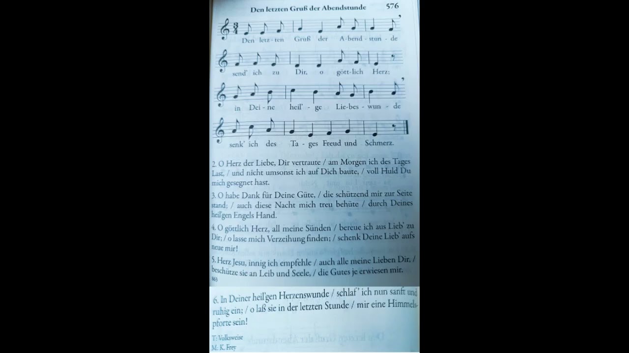 Den Letzten Gru&szlig; der Abendstunde (Herz Jesu Abendlied)