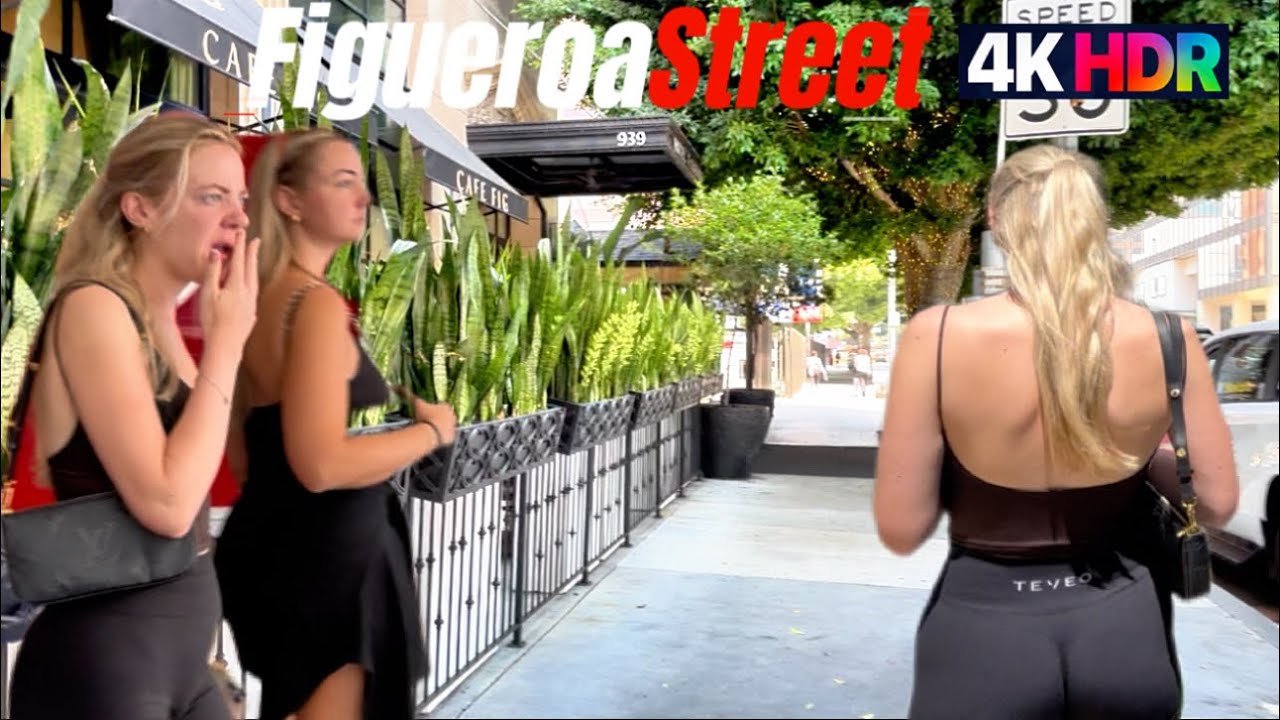 Exploring Figueroa Street Vibes [Los AngelesCa🌴🌴4K-HDR🚶🏻&zwj;♂️Walking Tour