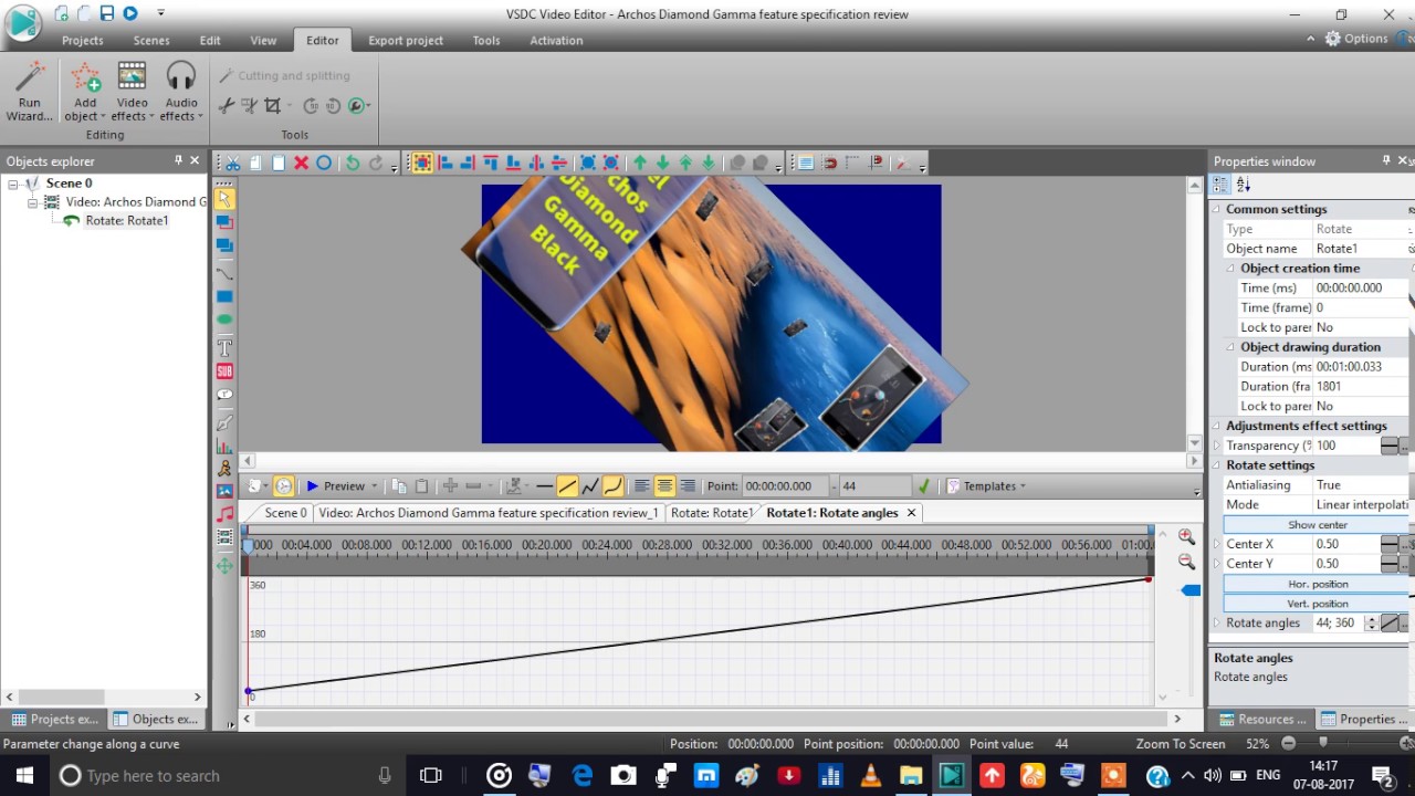 accelereted zoom and pan how to apply transformation zoom and rotate vsdc part 8