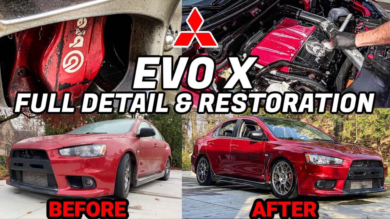 Детализация заброшенного Mitsubishi Evolution X MR EVO | Внутренняя и внешняя реставрация