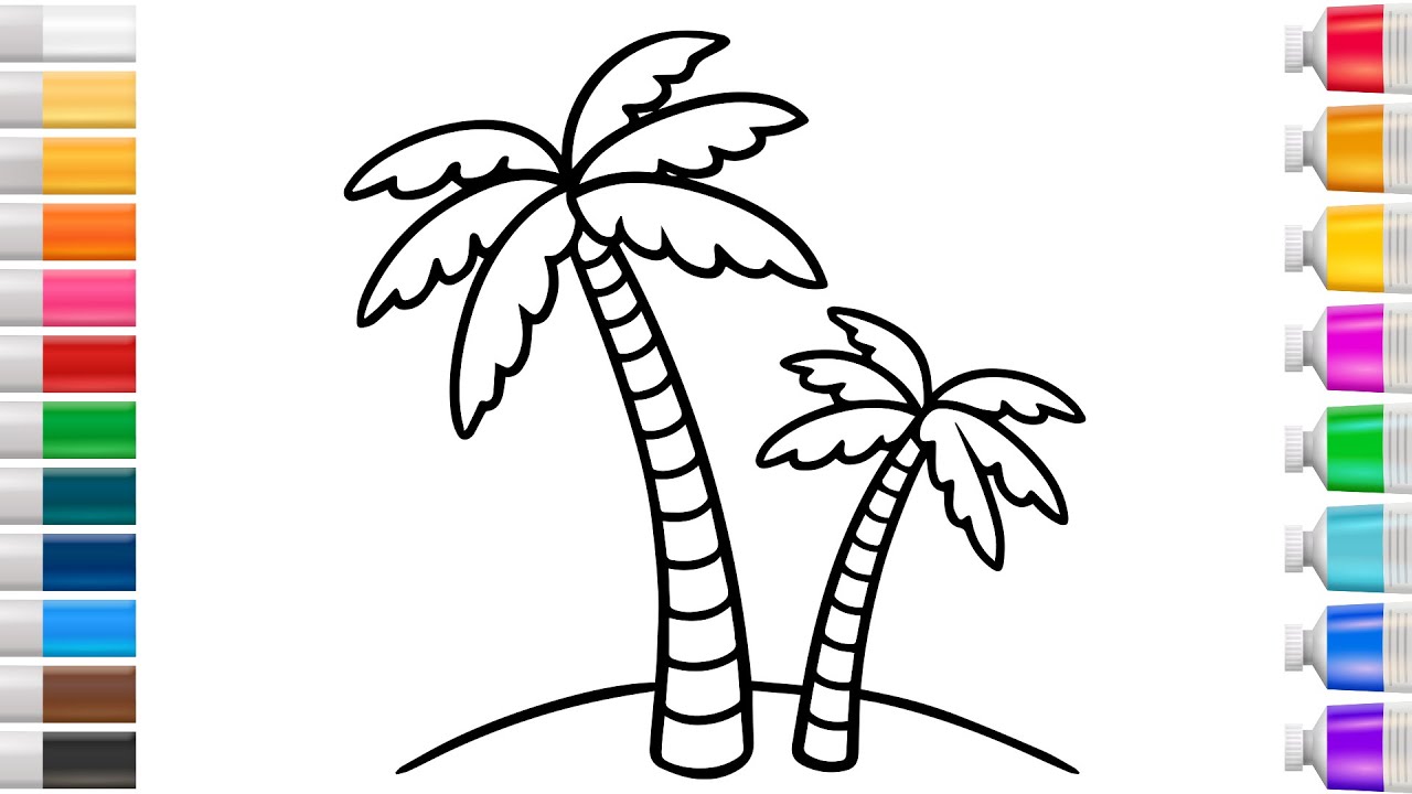 How to Draw a Coconut Tree | Step by Step