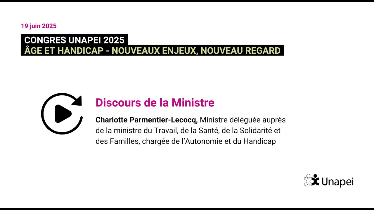 [Congrès 2025] Discours de la Ministre déléguée en charge de l'Autonomie et du Handicap
