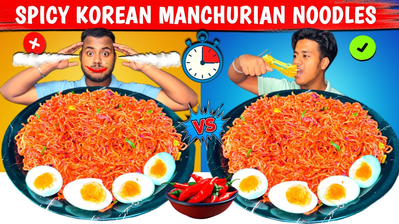 World’s Spiciest Korean Noodles Eating Challenge | | Can We Finish It ?