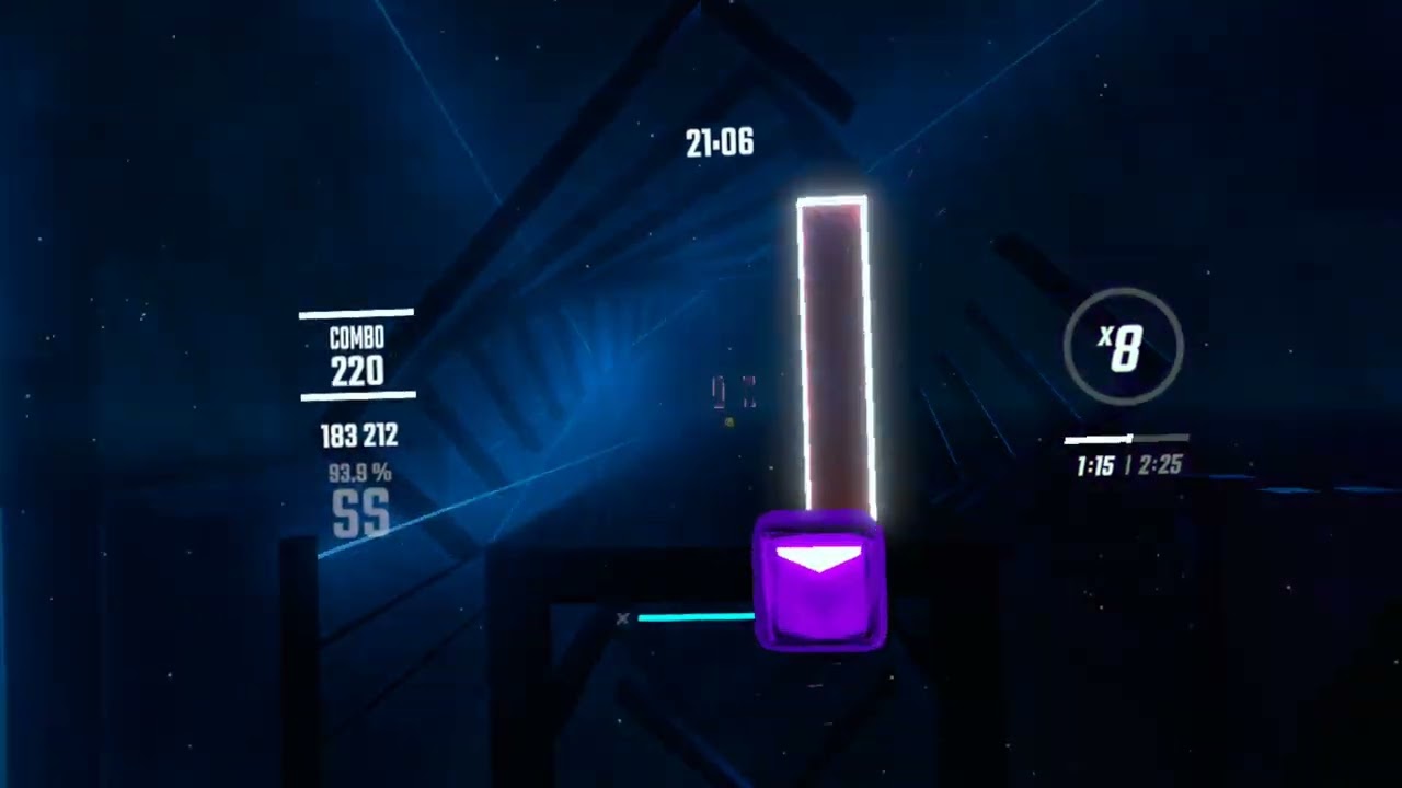 beat saber video. playing tetoris