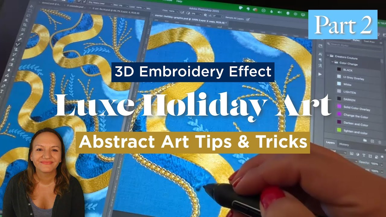 Эффект роскошной 3D-вышивки в Photoshop. Часть 2. Советы и приемы для создания абстрактного искус...
