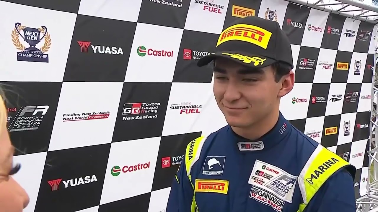 Race 2 Post-Race Interviews and Podium - Castrol Toyota Formula Regional Oceania Trophy - Teretonga