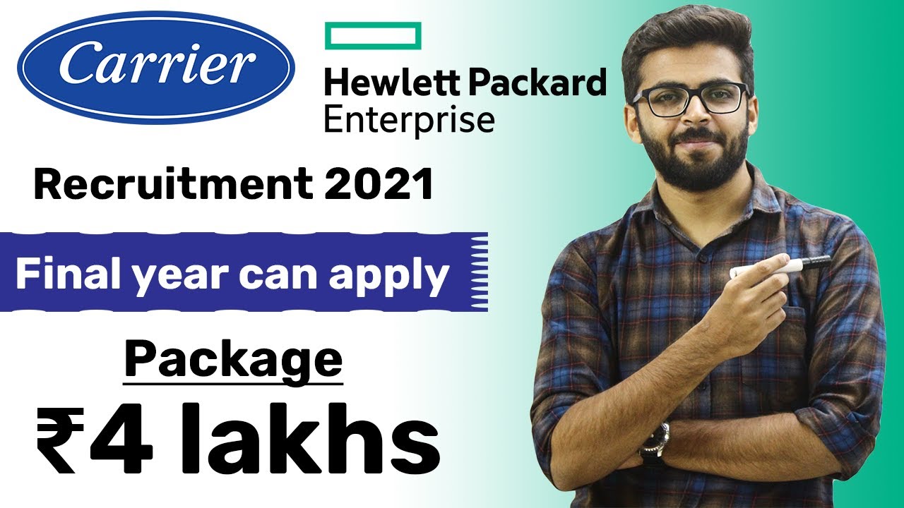 HPE Recruitment 2021 | Final Year can apply | Package ₹4 Lakhs | Carrier Off Campus Job | Jobs 2021