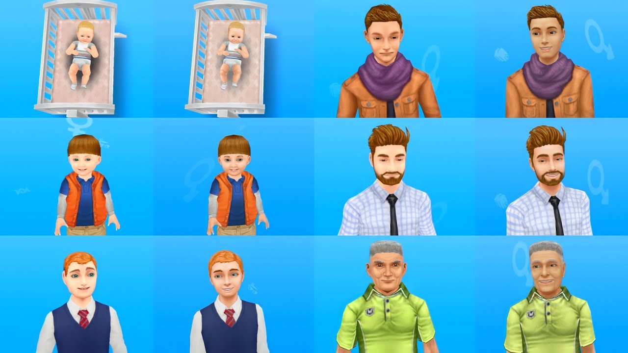 Simsfreeplay - Male Sims Old Faces Vs New Faces|Faces of the Future Update October - November 2022