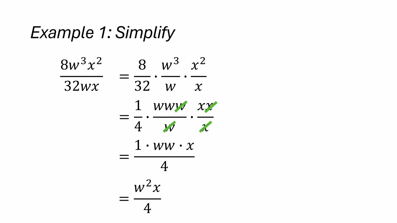 Simplifying a ratio of multivariate monomials: Advanced
