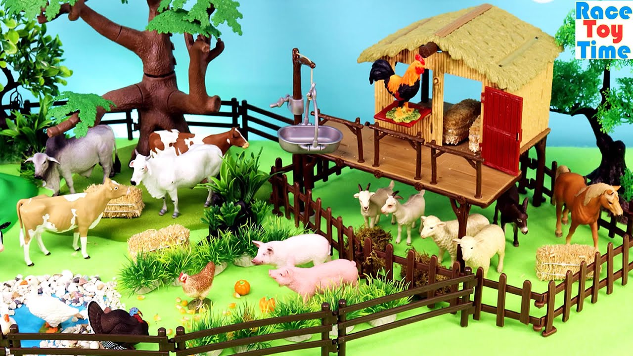 Farm Country Sets with Fun Barn Animal Figurines