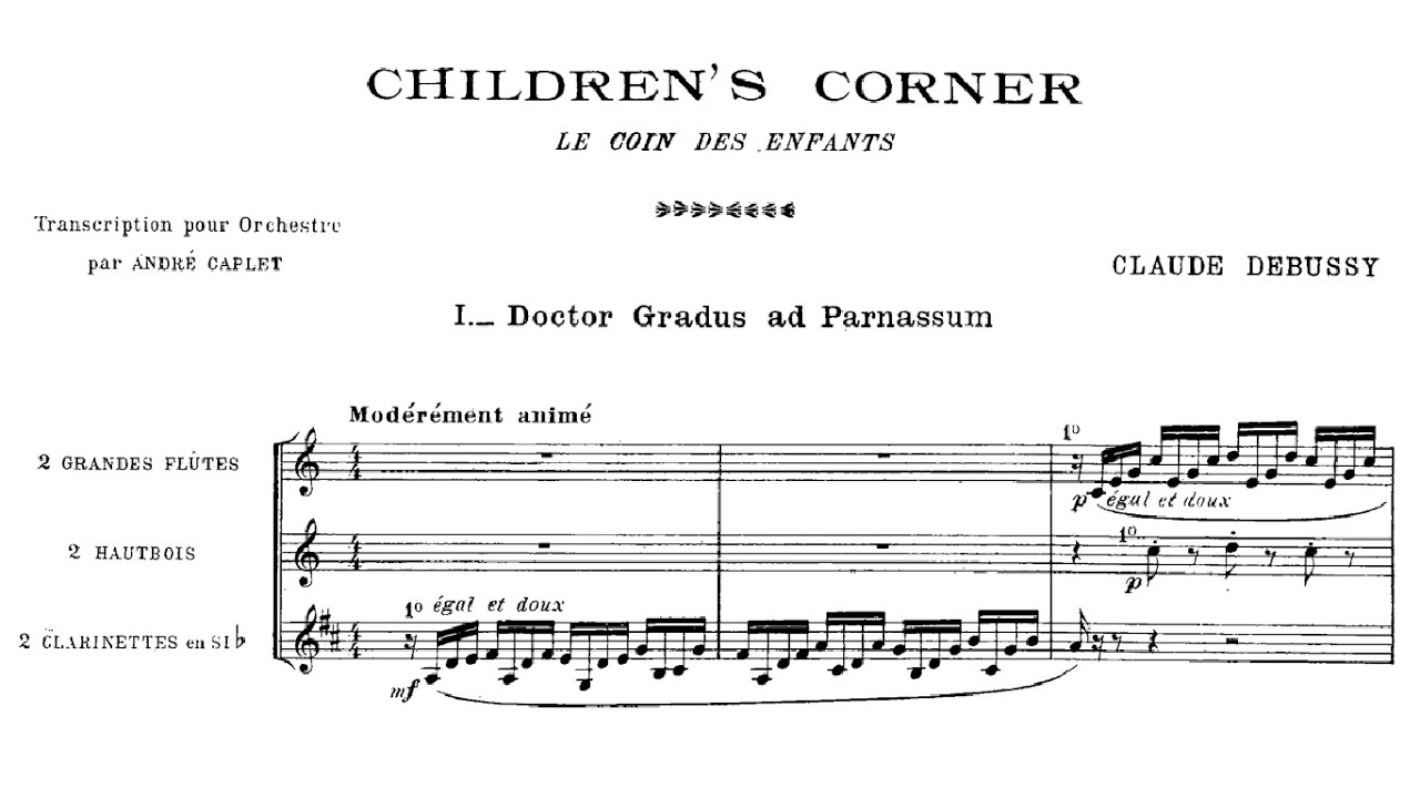 Claude Debussy - Children's Corner (orch. A. Caplet) [with score]