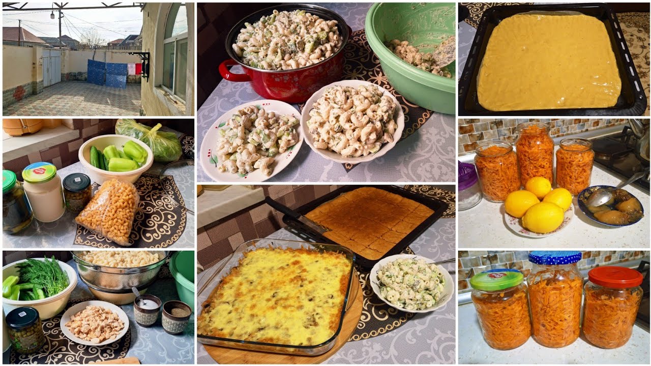 VLOG529 #faydalı🥕🍋🍯qarışım #makaron salatı #julyen #çox dadlı şirniyyat🥰⚘️