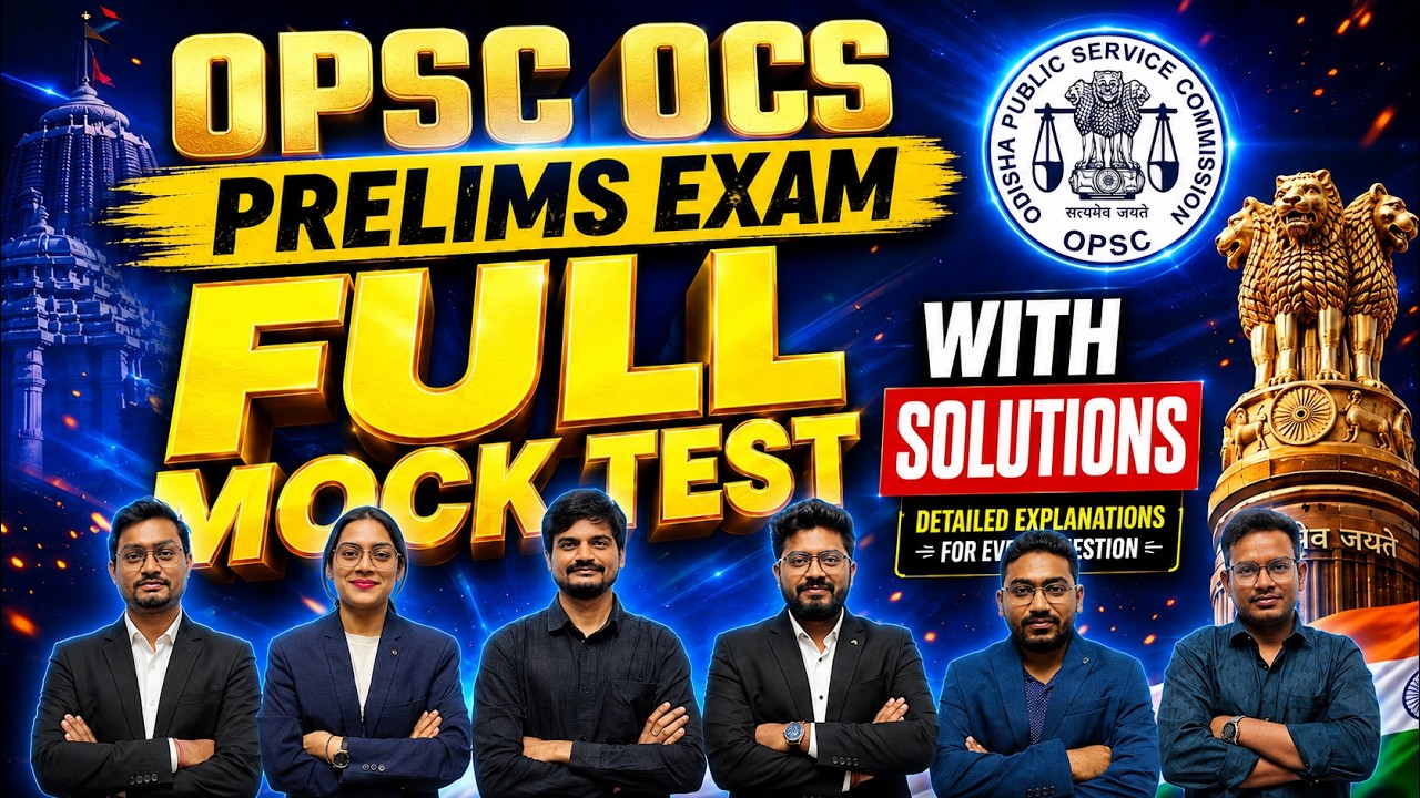 OPSC OCS Prelims 2026 | OPSC OAS Full Mock Test with Solution | OPSC PRELIMS Exam 2026