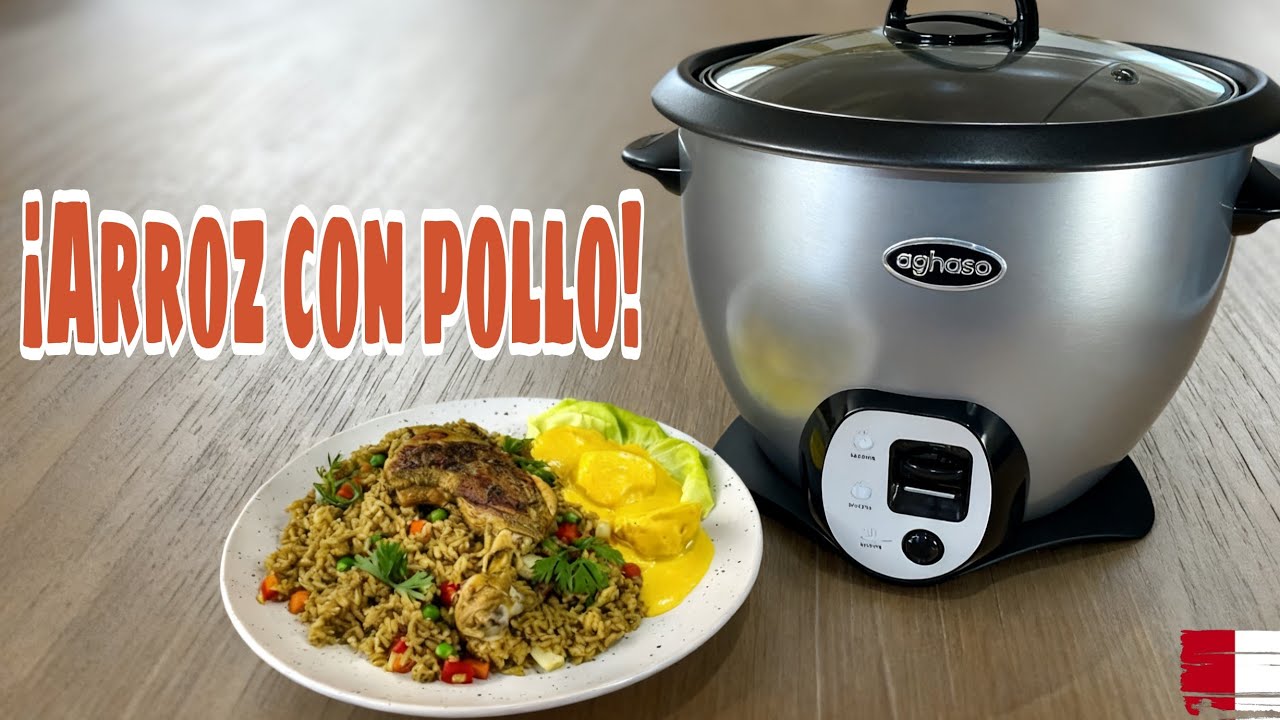Arroz con pollo en olla arrocera 😋