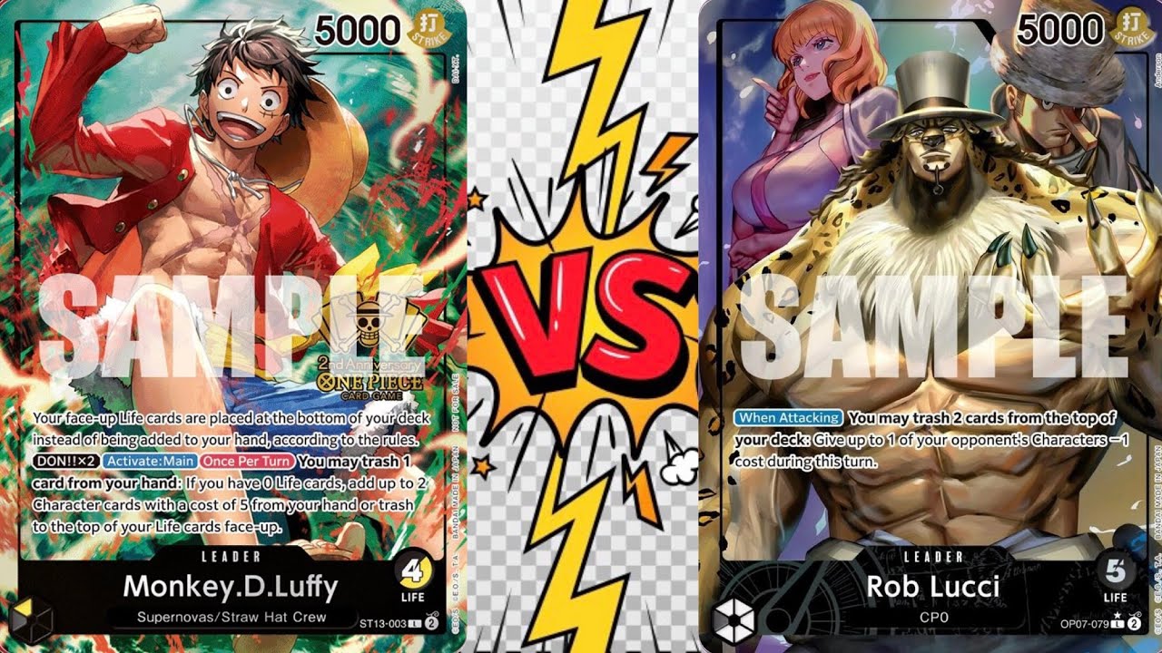 ST13 Monkey.D.Luffy Vs OP07 Rob Lucci // OPTCG // Store Tournament Gameplay OP09