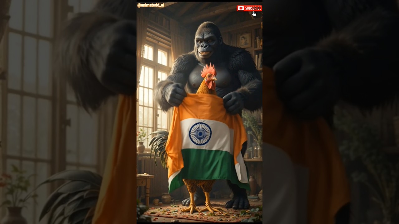 Gorilla bathes his roaster  with soap🦍 Indian roaster vs Pakistani roaster #ai #jaidmeel #shorts #🇮🇳