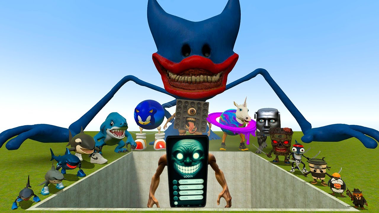 Мемы ИИ Brainrot против боссов Gin Gin Login в Giant Pit – Gmod Chaos
