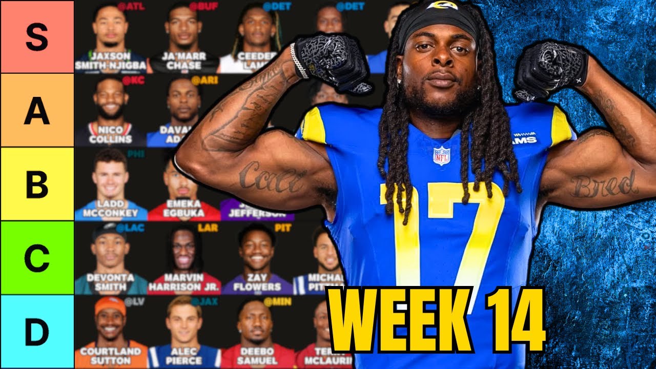 Top 35 Wide Receiver Rankings For Week 14 Fantasy Football