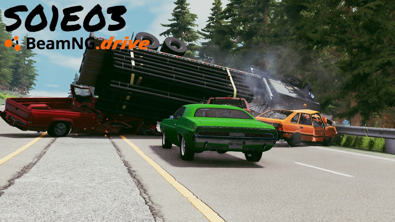 Beamng Drive Movie - Prison Break Lead To Multiple Crashes ( + Sound Effect ) SO1EO3