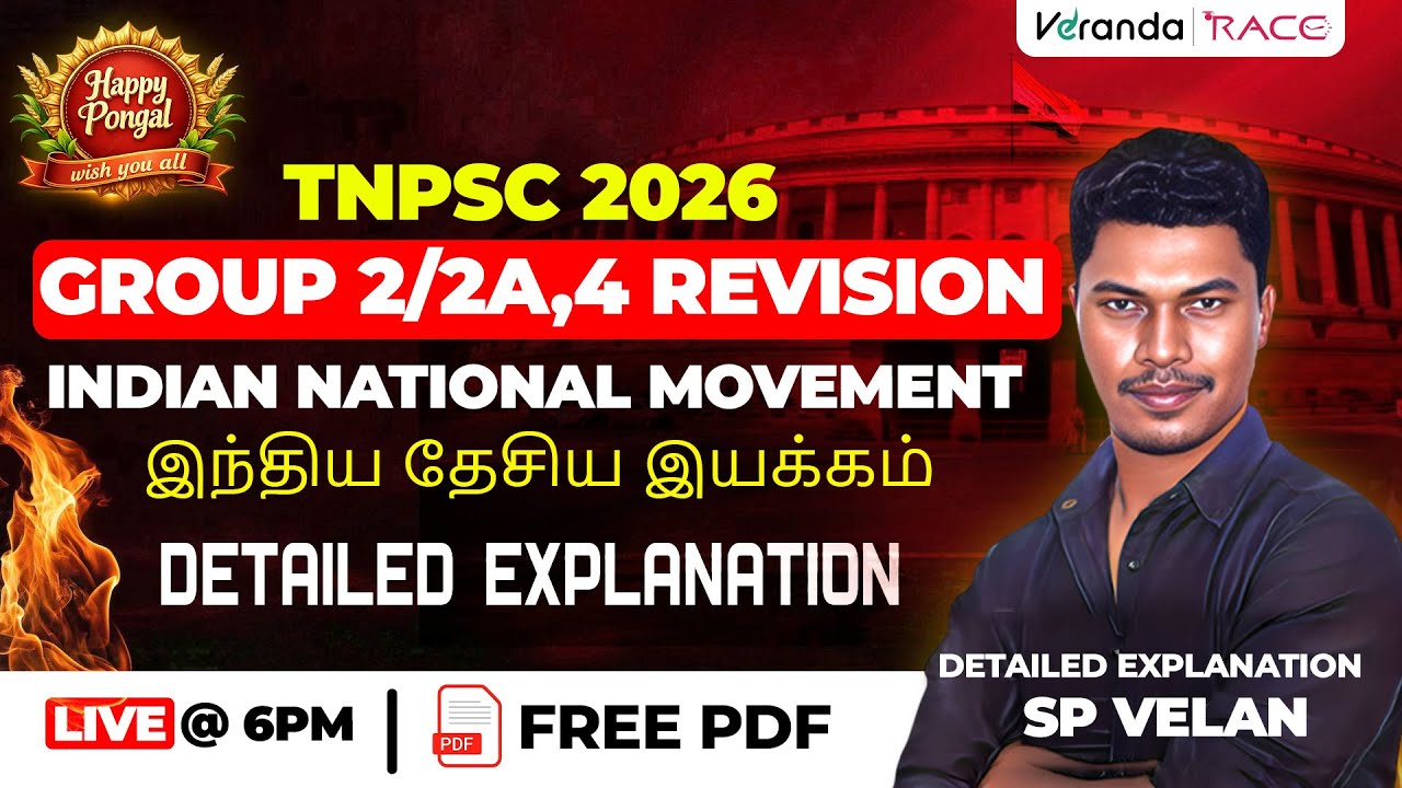 TNPSC 2026 GROUP 2/2A & 4 | INDIAN NATIONAL MOVEMENT இந்திய தேசிய இயக்கம்  | BY S P VELAN