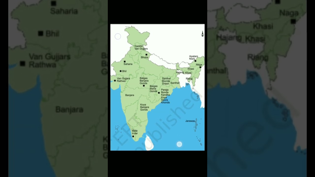 Location of Some tribal groups in india map.... 💚