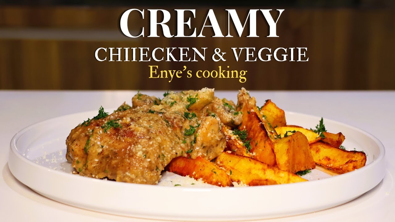 Creamy Chicken with Crispy Wedges 🍗🥔 | Easy Dinner Recipe