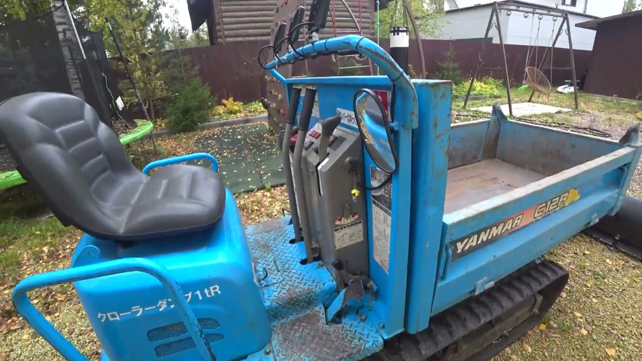Yanmar C12R Dump Track Installed a bucket for snow removal. Доработал Японскую самоходную тележку
