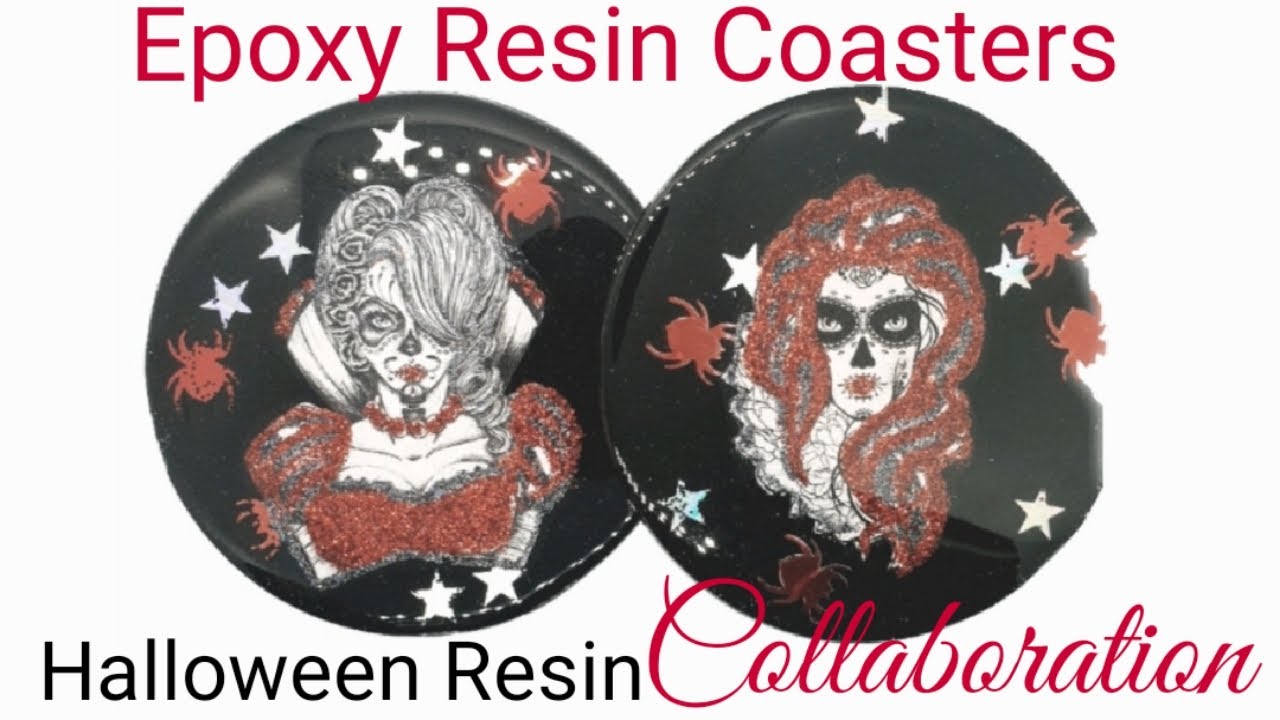 Epoxy Resin Sugar Skull Coasters * Halloween Resin Collaboration*