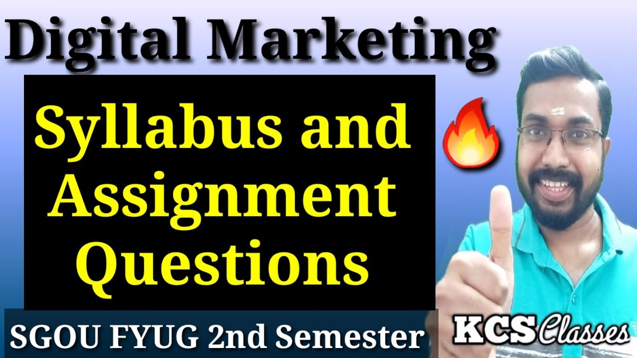 Digital Marketing|Syllabus and Assignment Questions |SGOU FYUG 2nd Semester MDC