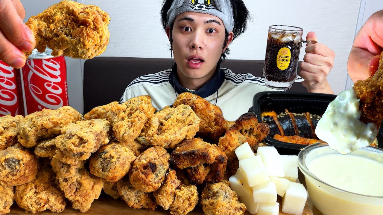 【ASMR】ずっと食べたかったプリンクルチキン買いすぎた 飯テロ動画