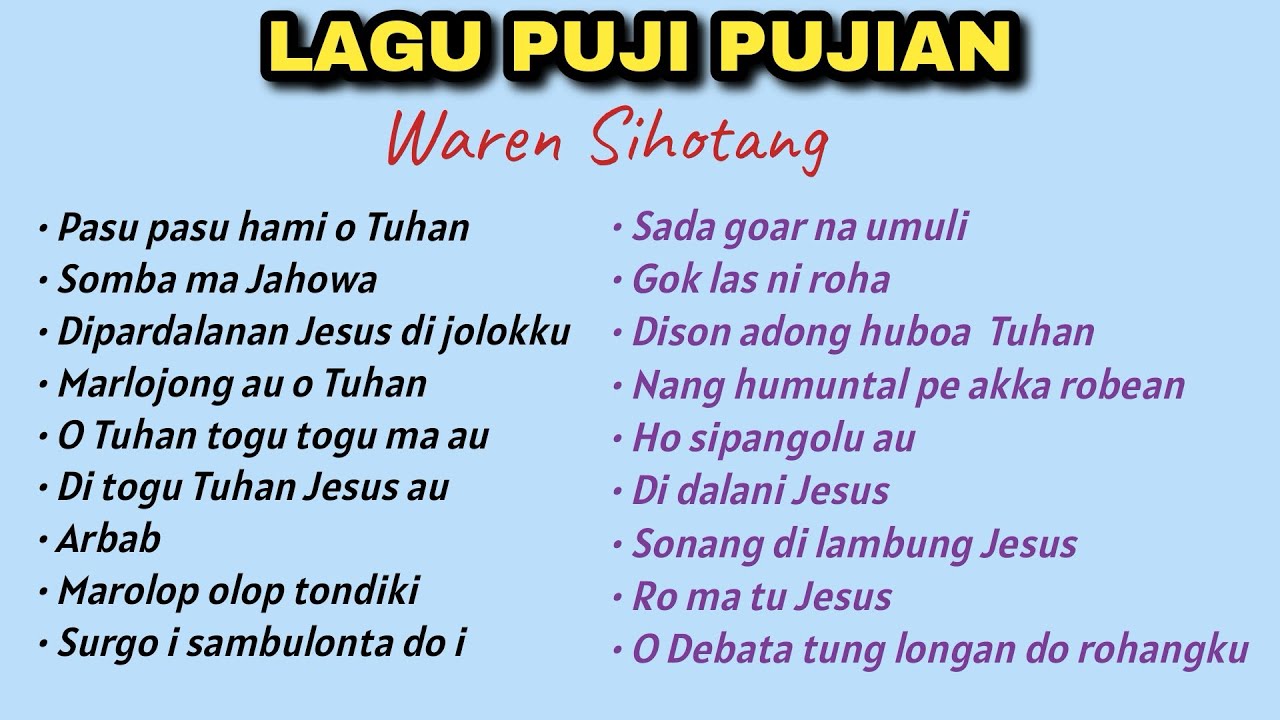 Lagu Rohani Buku Ende Puji pujian terpopuler - Waren Sihotang 