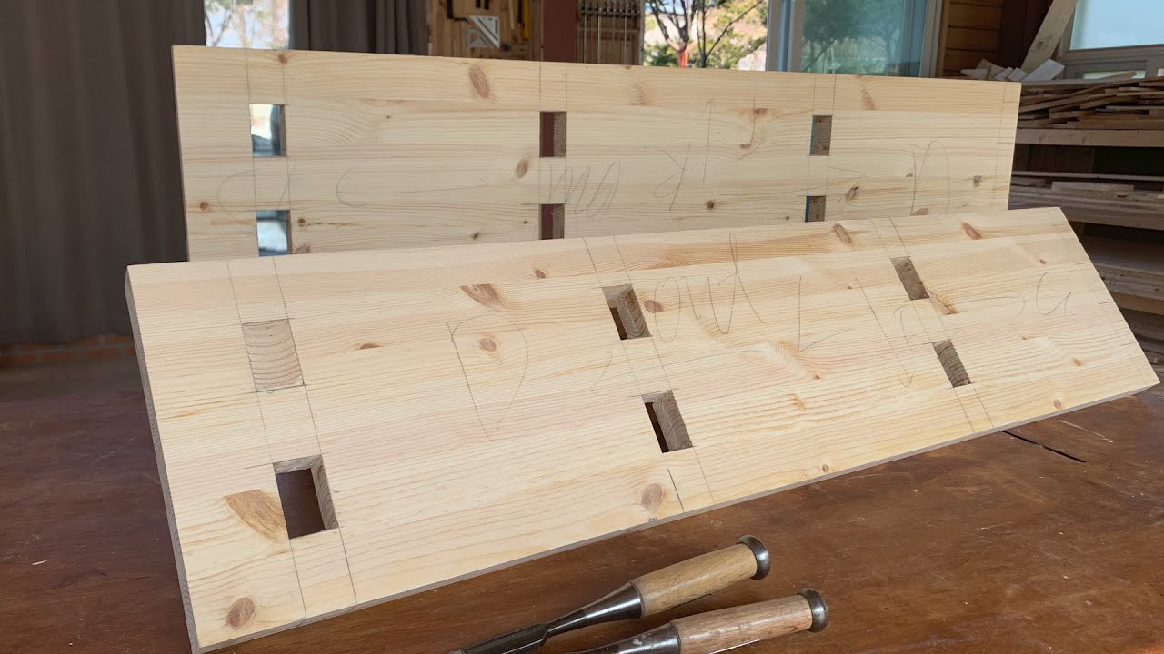 [woodworking basic] Chiseling Mortise / [목공 기초] 장부 구멍 끌질 하기