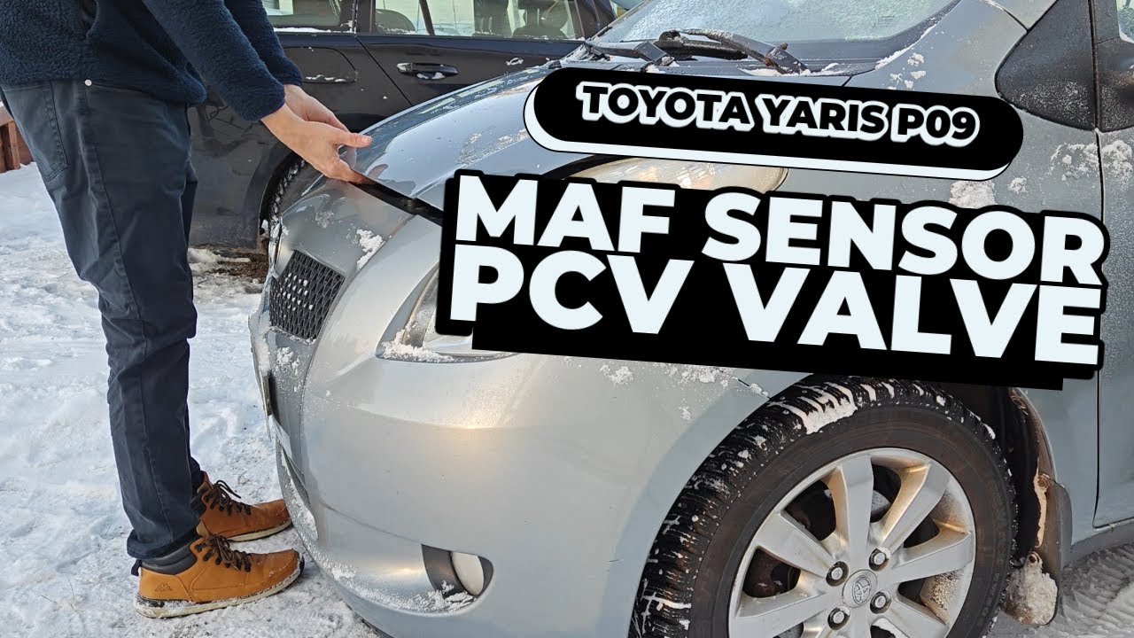 Clean Toyota Yaris mass Air flow sensor and pcv valve outside in winter
