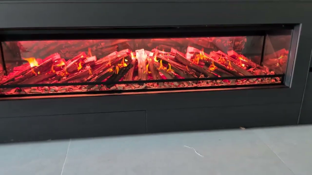 Installazione camino elettrico olografico in 4k. 