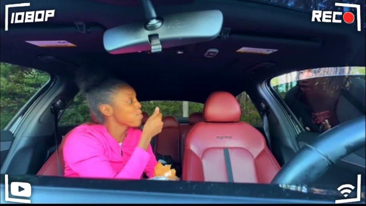 LOCKING MY BOYFRIEND OUT THE CAR THEN EATING ALL OF HIS FOOD!