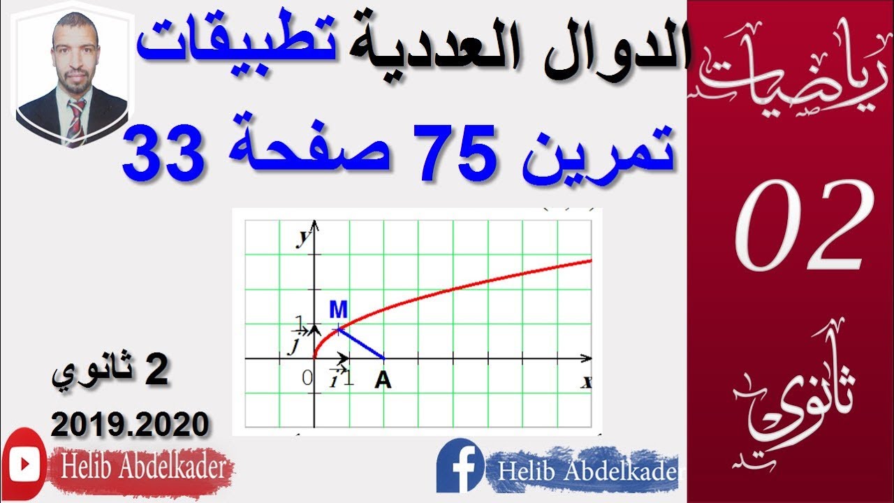 تمرين 75 صفحة 33 ( مسائل في الدوال )  (ثانية ثانوي)