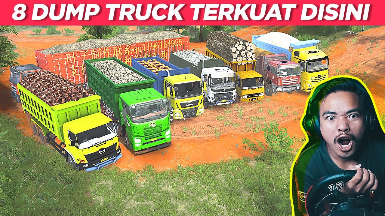 8 DUMP TRUCK TERKUAT MELEWATI TANJAKAN M4UT SIAPA YANG TUMBANG?? - Spintires mudrunner