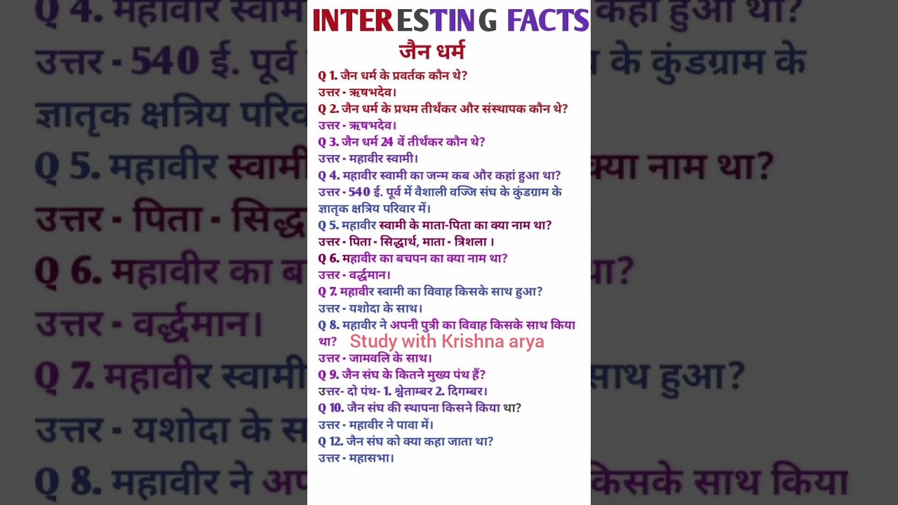 history class 9th to graduation level ll all competitive exam history Jain Dharm#ytshort
