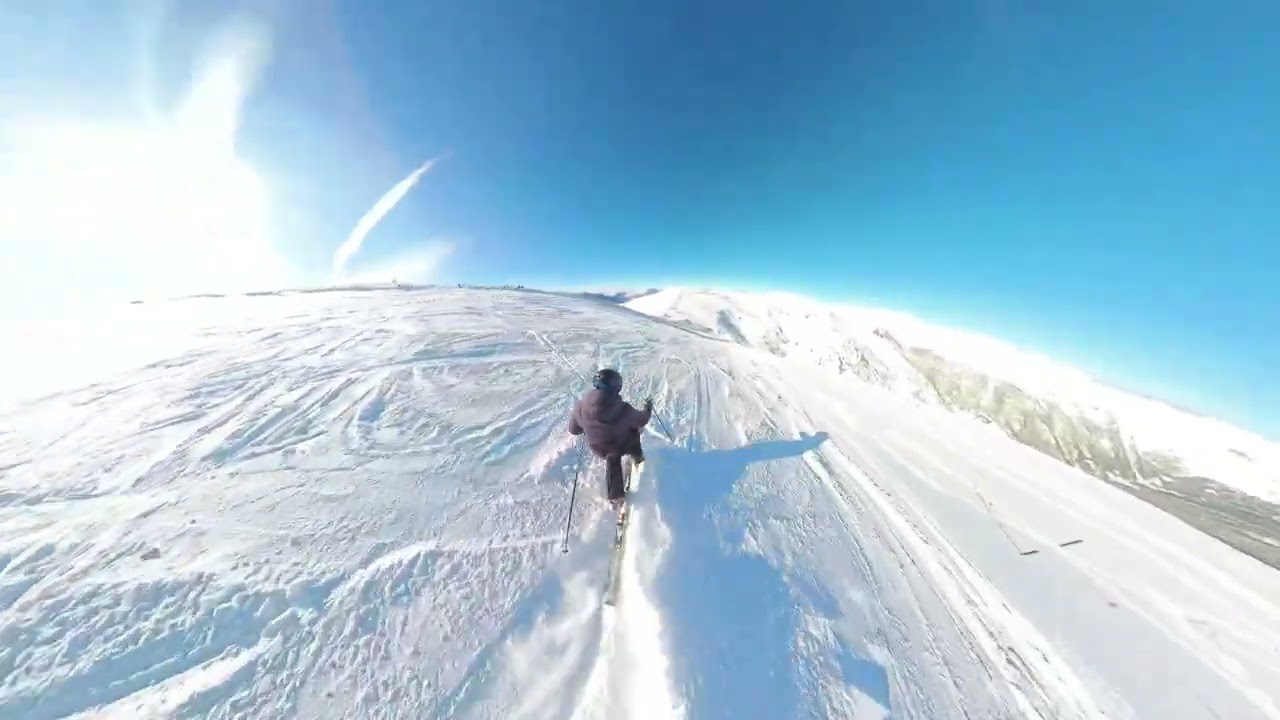Telemark ski,  bright day in the mountain - Andorra