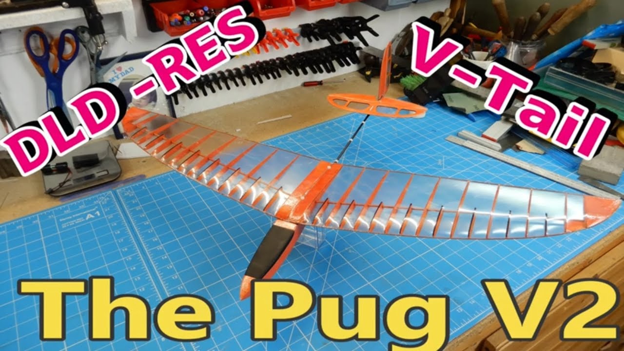 Как построить Pug V2 DLG RES V-Tail по чертежам крыла ангела, часть 3. Окончательная сборка и обш...