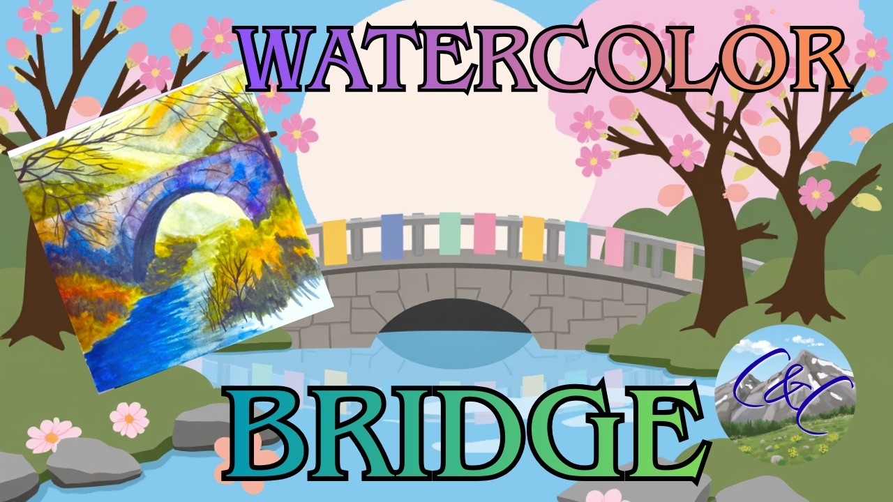 Watercolor Bridge Scene