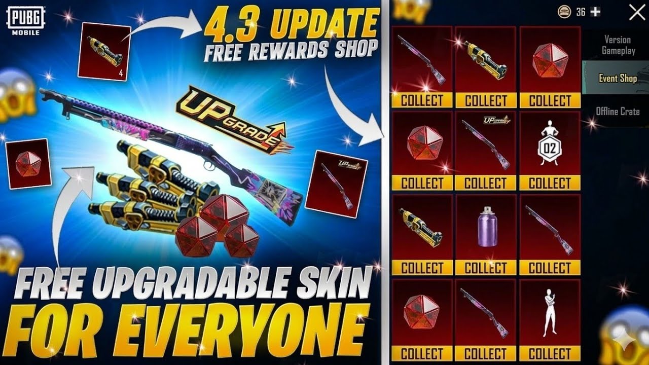 100% Free Upgradable Skin Event 🔥 | Free Mini Materials & Mythic Emblem Trick | PUBGM