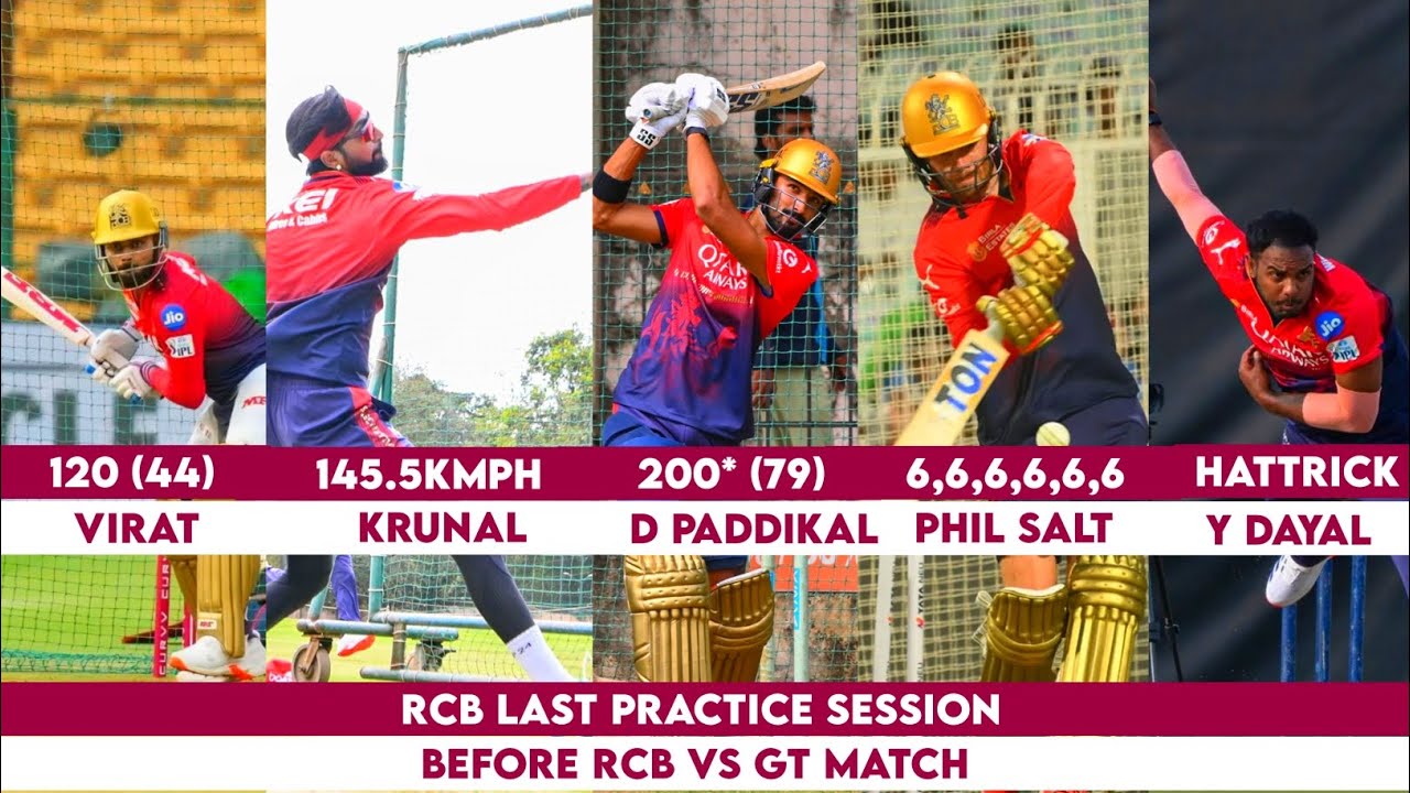 RCB Practice Today | RCB Practice Session Today LIVE | RCB Practice At Chinnaswamy Before RCB vs GT