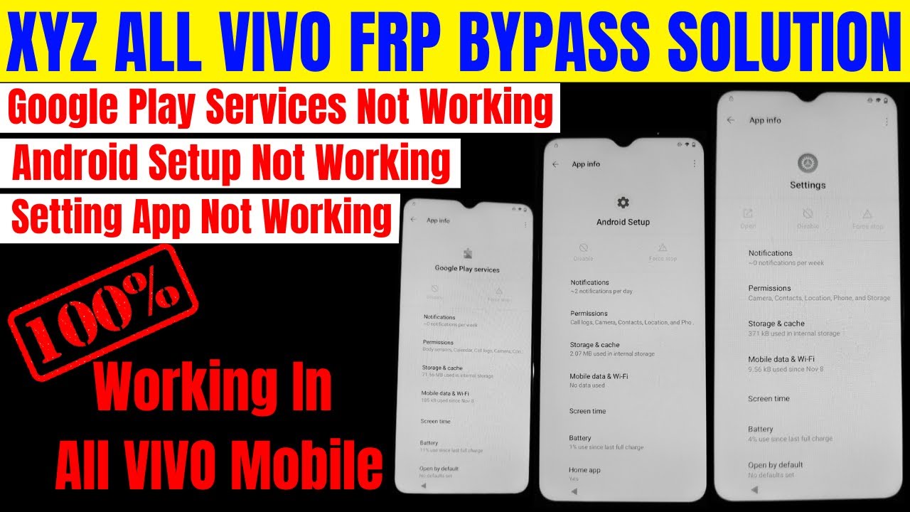 All VIVO FRP Bypass Solution ll Setting App Not Open ll Google Play Services Not Open Solution Done