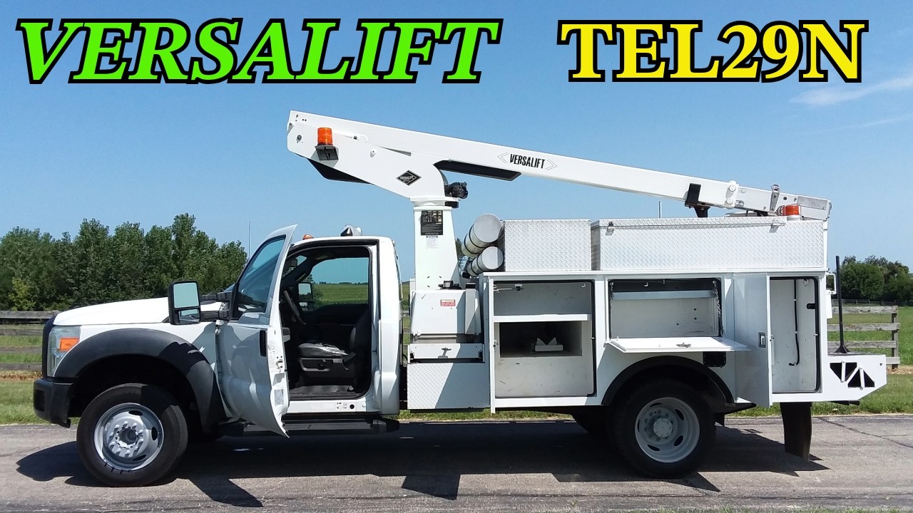 Versalift TEL29N bucket truck demonstration and operation - 2013 Ford F-450