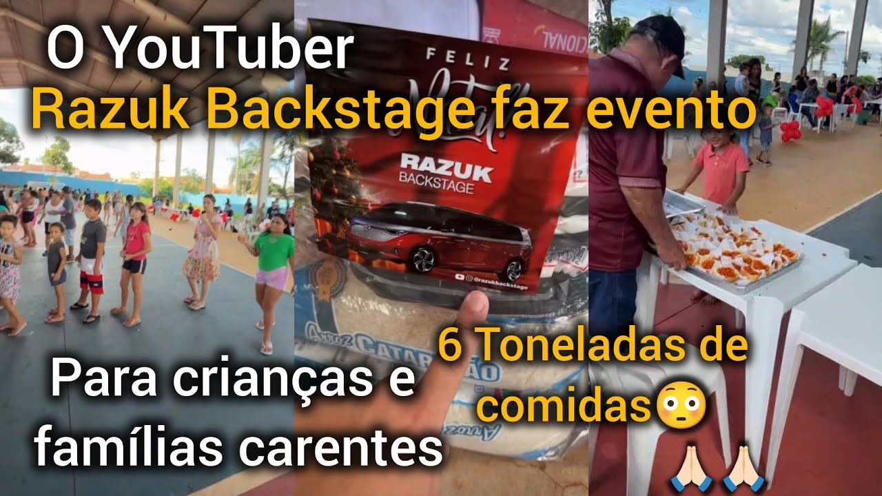 PARABÉNS RAZUK!! | DUDU FAZ EVENTO PARA CRIANÇAS E FAMÍLIAS CARENTES HOJE!  6 TONELADAS DE COMIDA! 😳