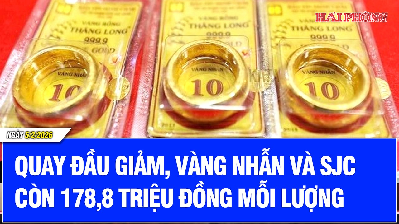 Quay đầu giảm, vàng nhẫn và SJC còn 178,8 triệu đồng mỗi lượng
