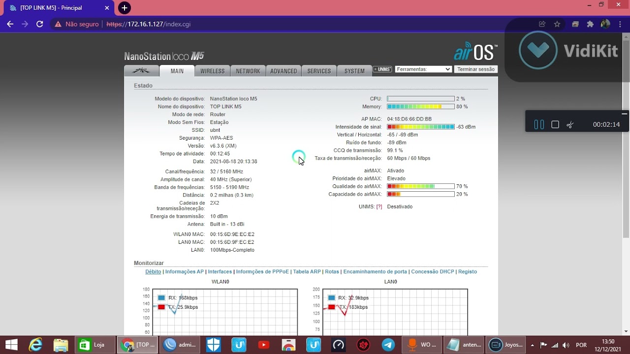 Configuração  cliente NanoStation loco M5