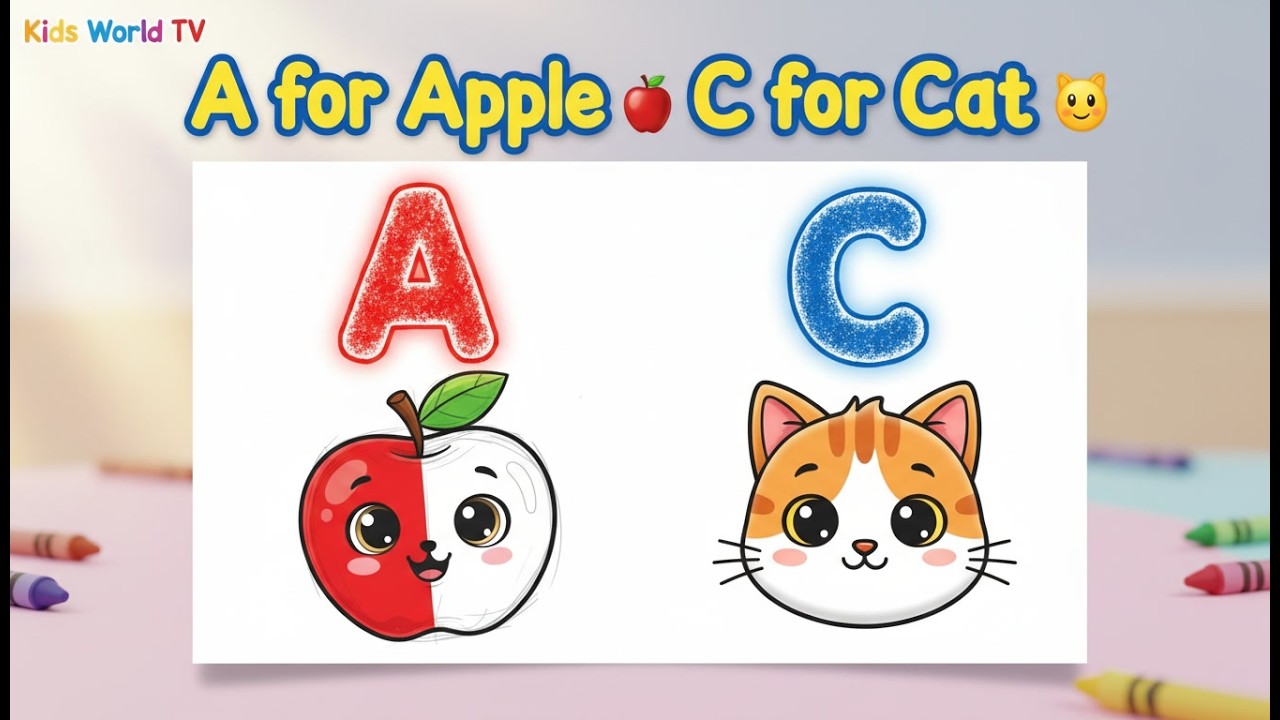 A for Apple 🍎 C for Cat 🐱 | Easy ABC Drawing & Fun Learning for Kids | Link in Description #abcdsong