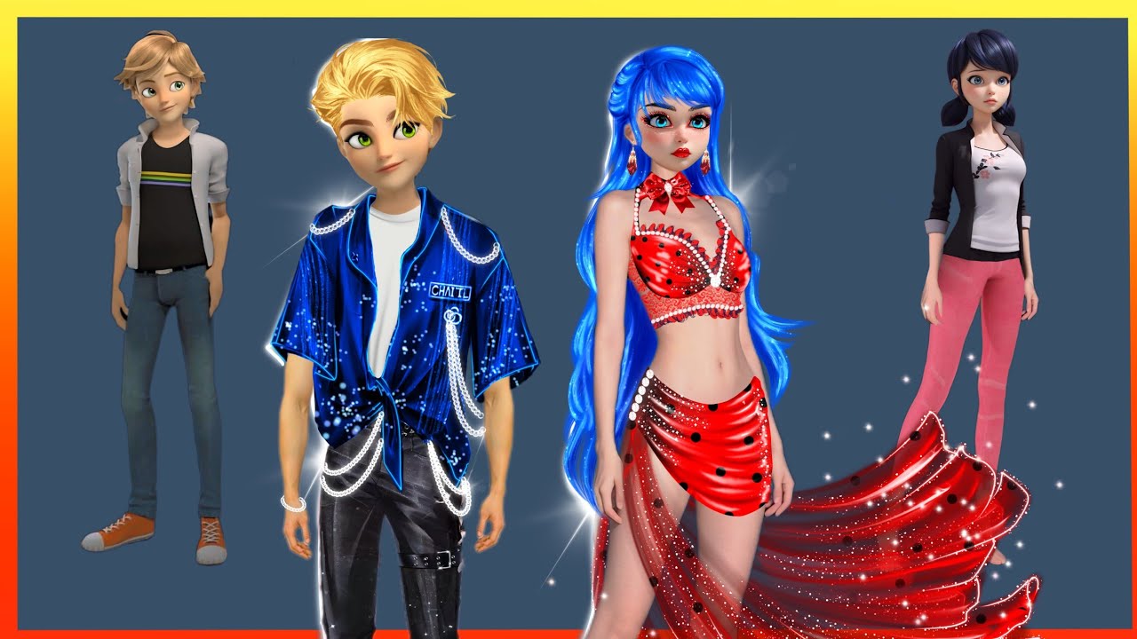 Miraculous:Tales of ladybug and Catnoir✨ Marinette and Adrien get an amazing glow up 🥰🌈✨Dress up